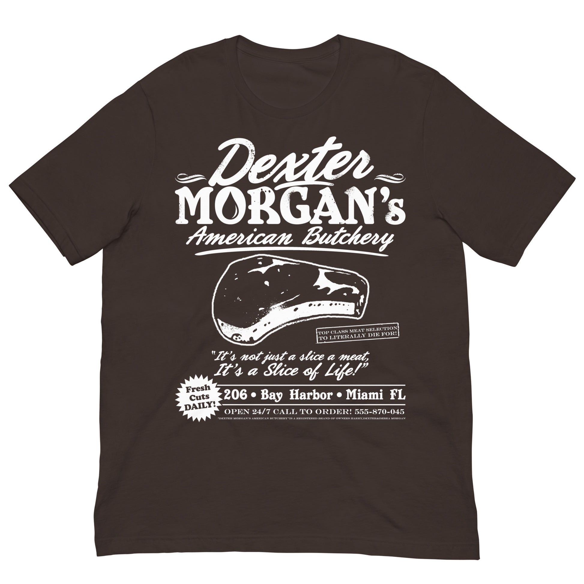 camiseta dexter morgan carniceria americana marron