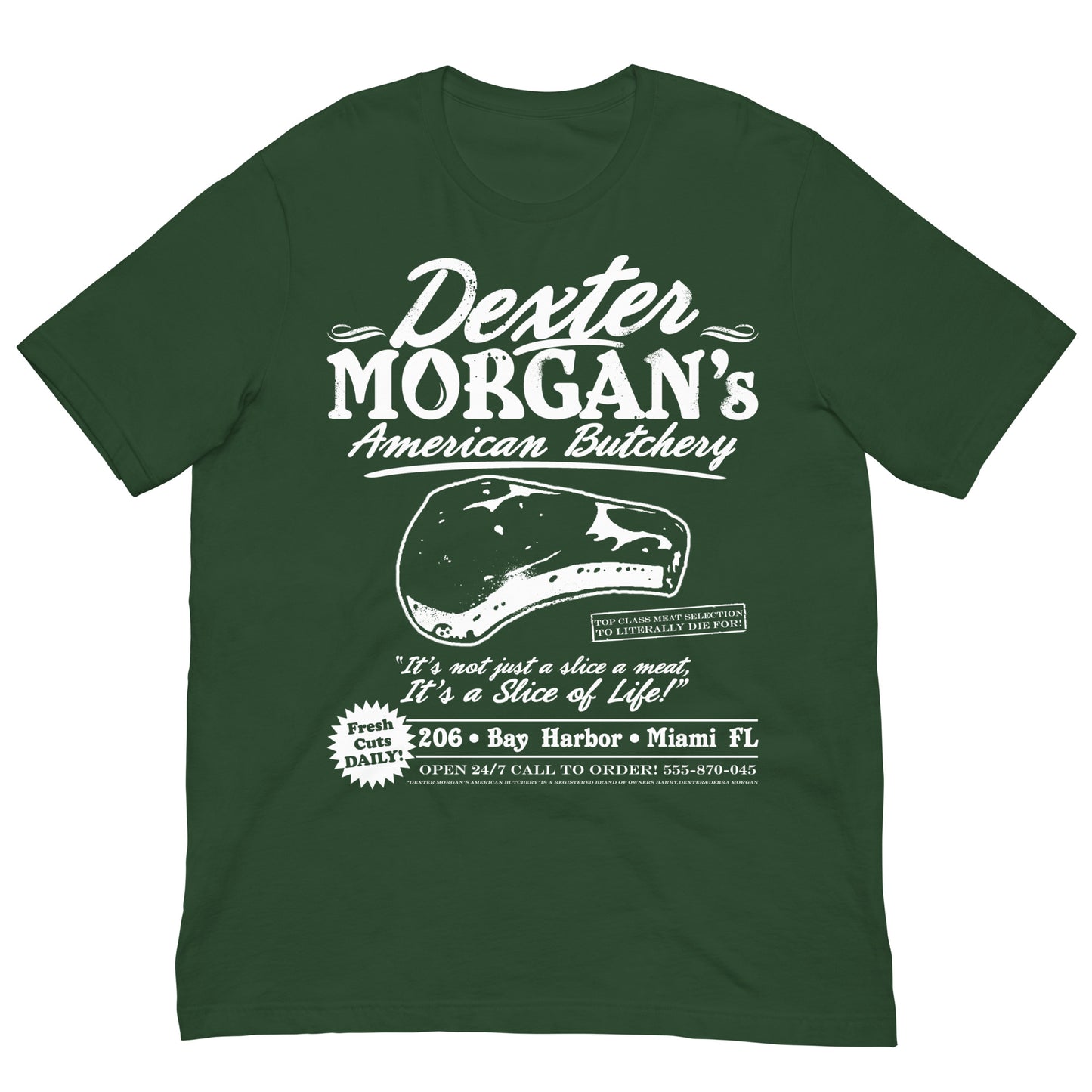 camiseta dexter morgan carniceria americana verde botella