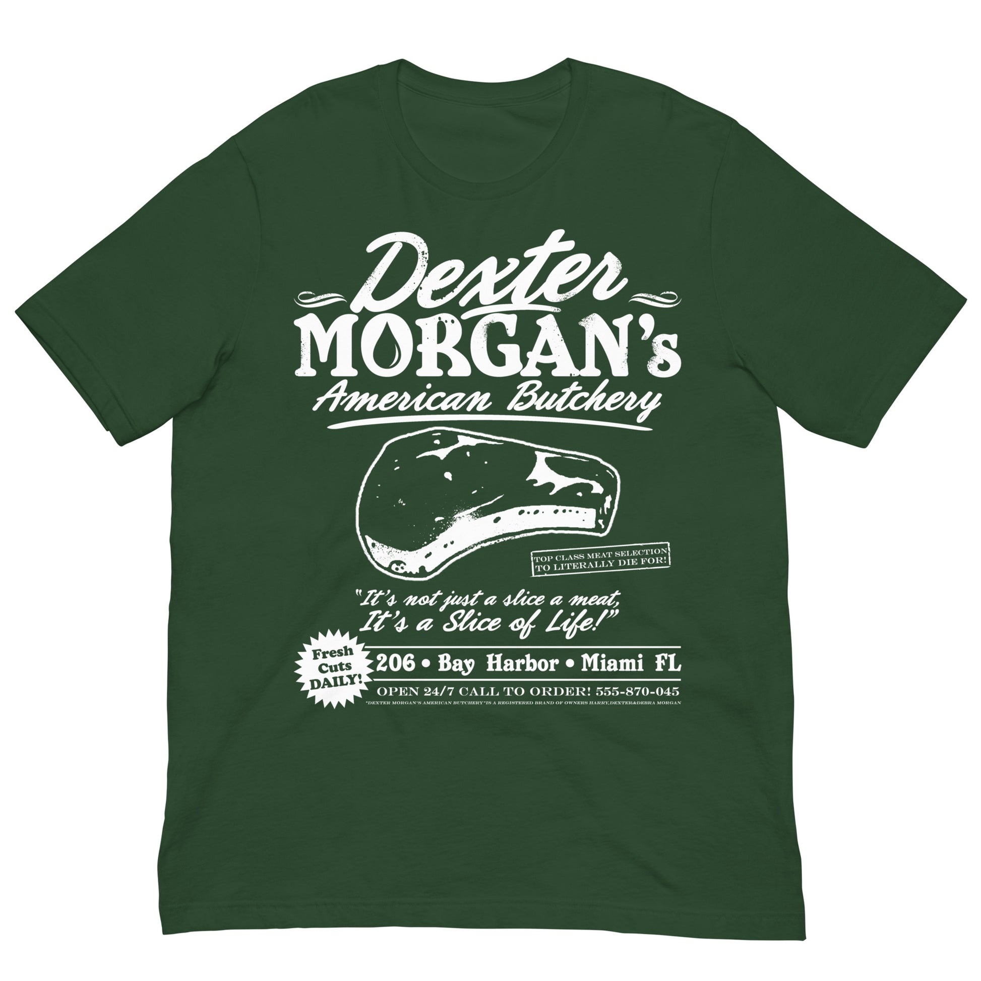 camiseta dexter morgan carniceria americana verde botella