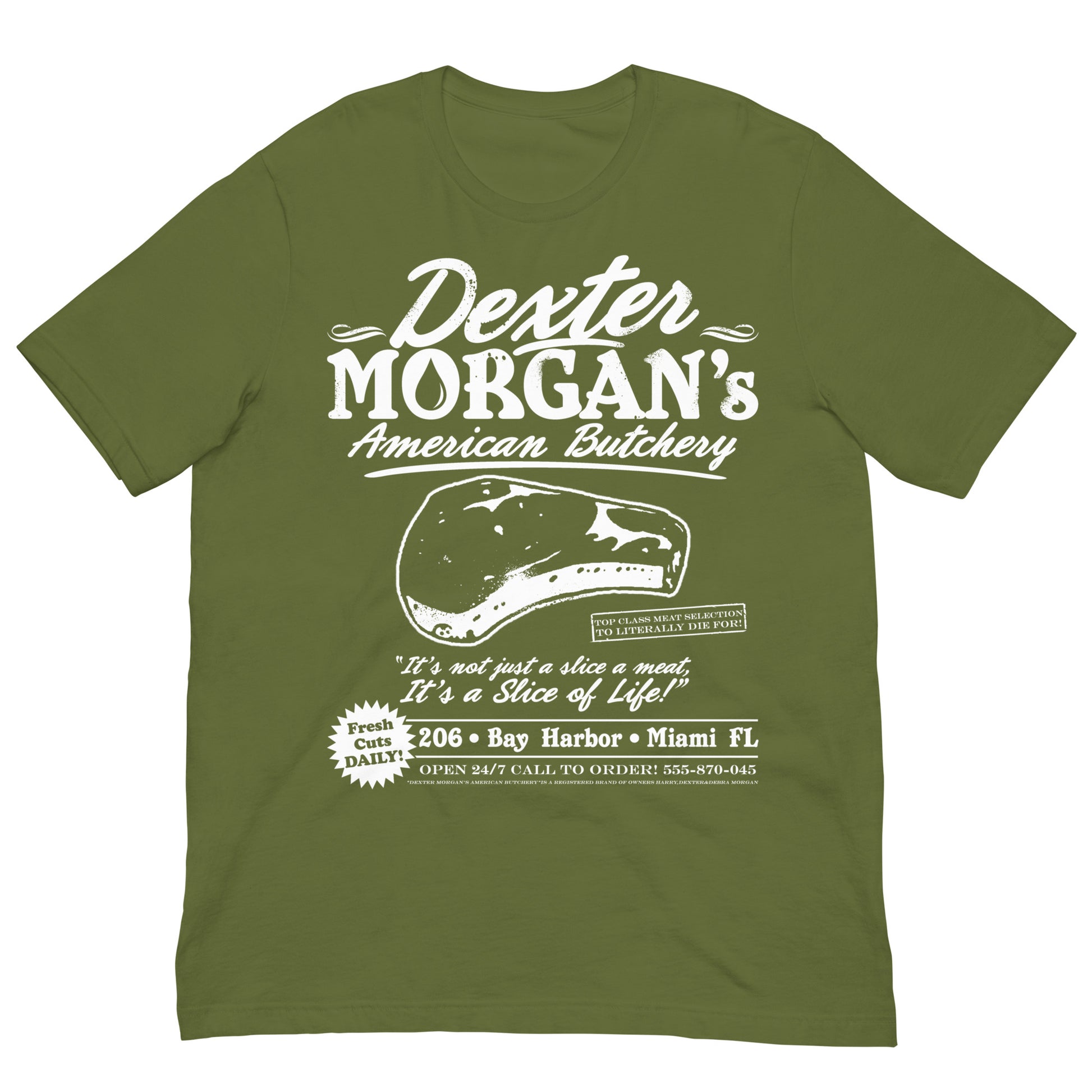camiseta dexter morgan carniceria americana verde oliva