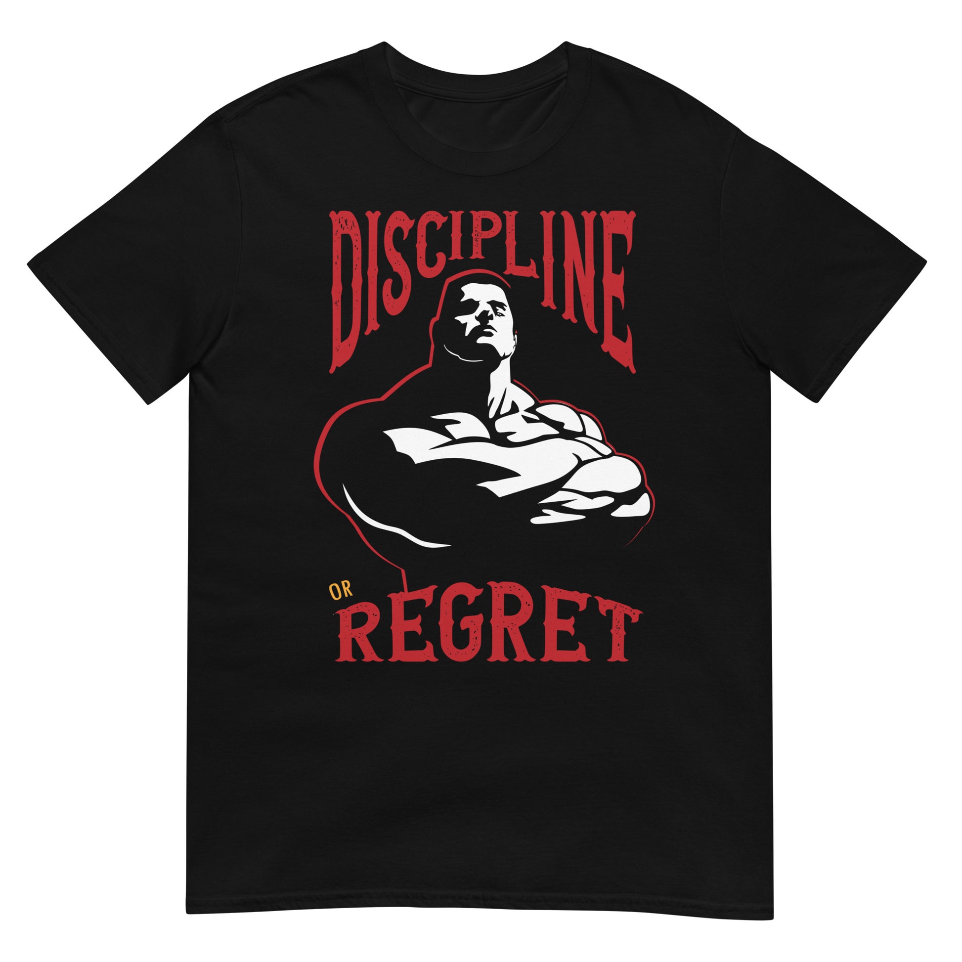 camiseta discipline or regret gym fitness en color negro