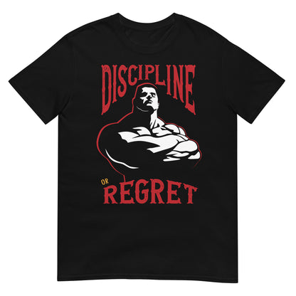 camiseta discipline or regret gym fitness en color negro