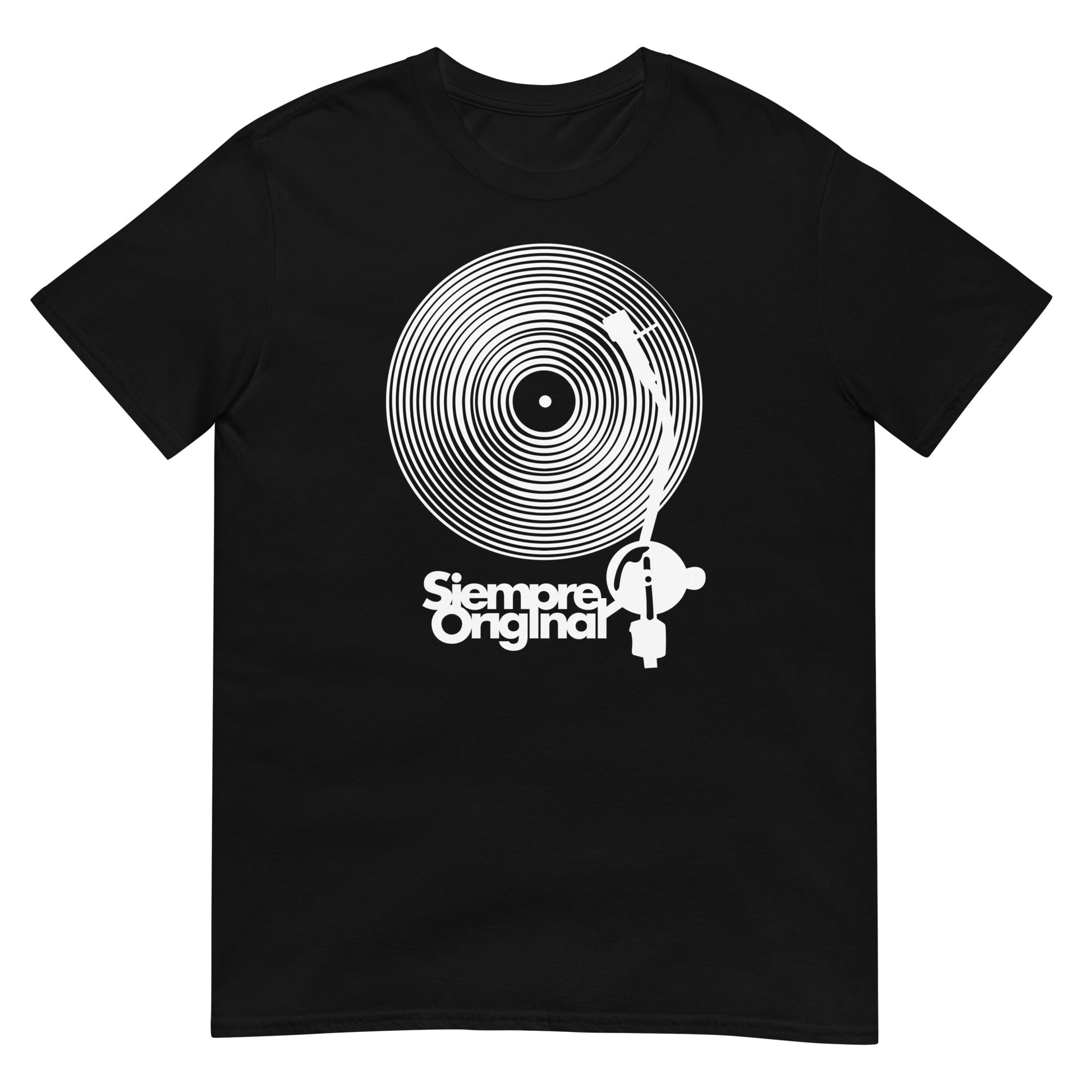 camiseta dj turntable vinilo negro