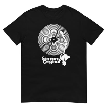 camiseta dj turntable vinilo negro