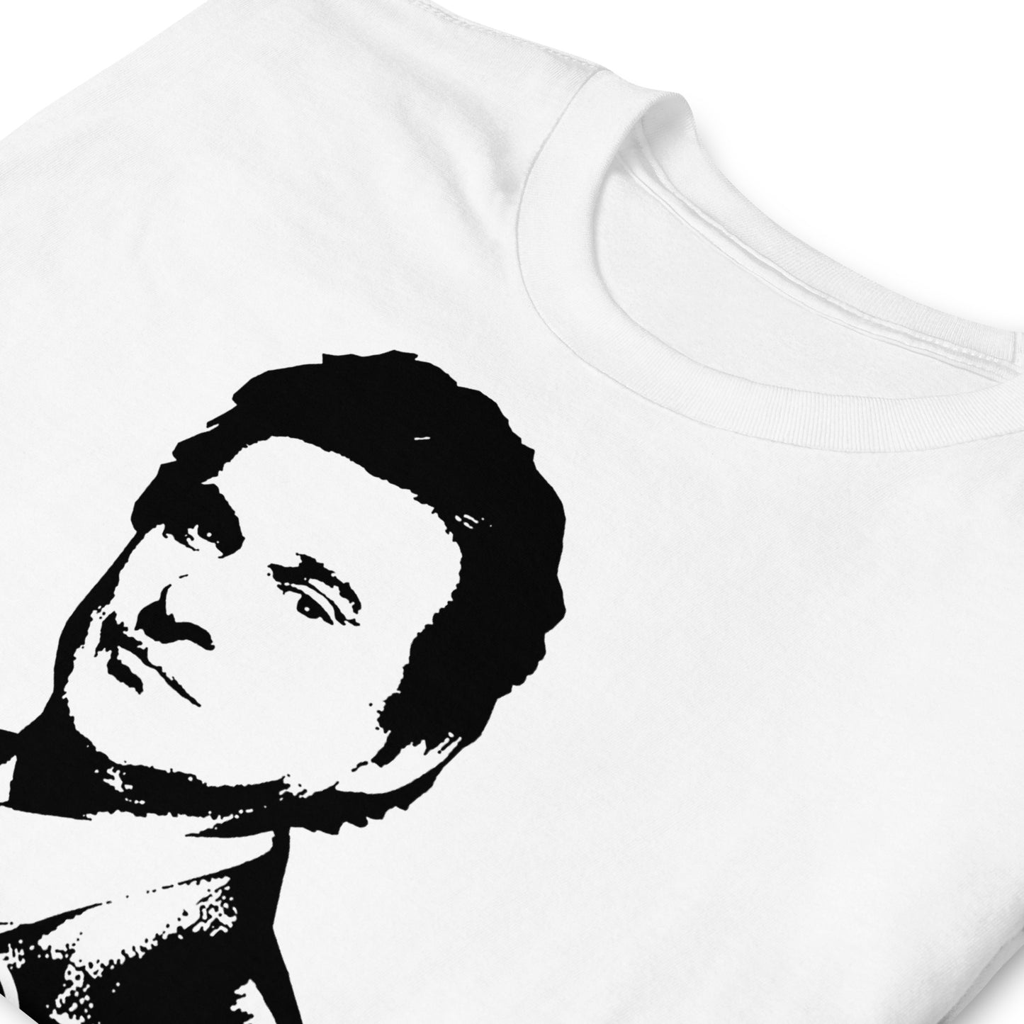 detalle de camiseta tommy devito goodfellas blanca