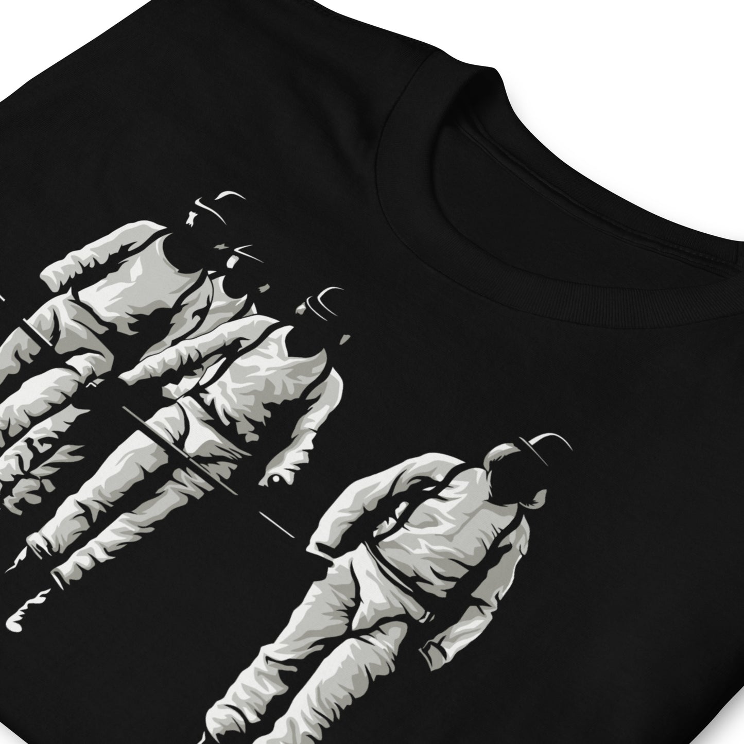 detalle de camiseta droogs a clockwork orange negra