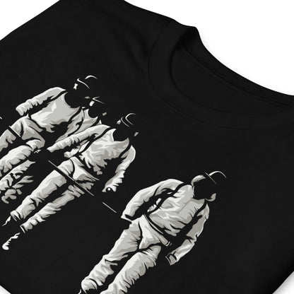 detalle de camiseta droogs a clockwork orange negra