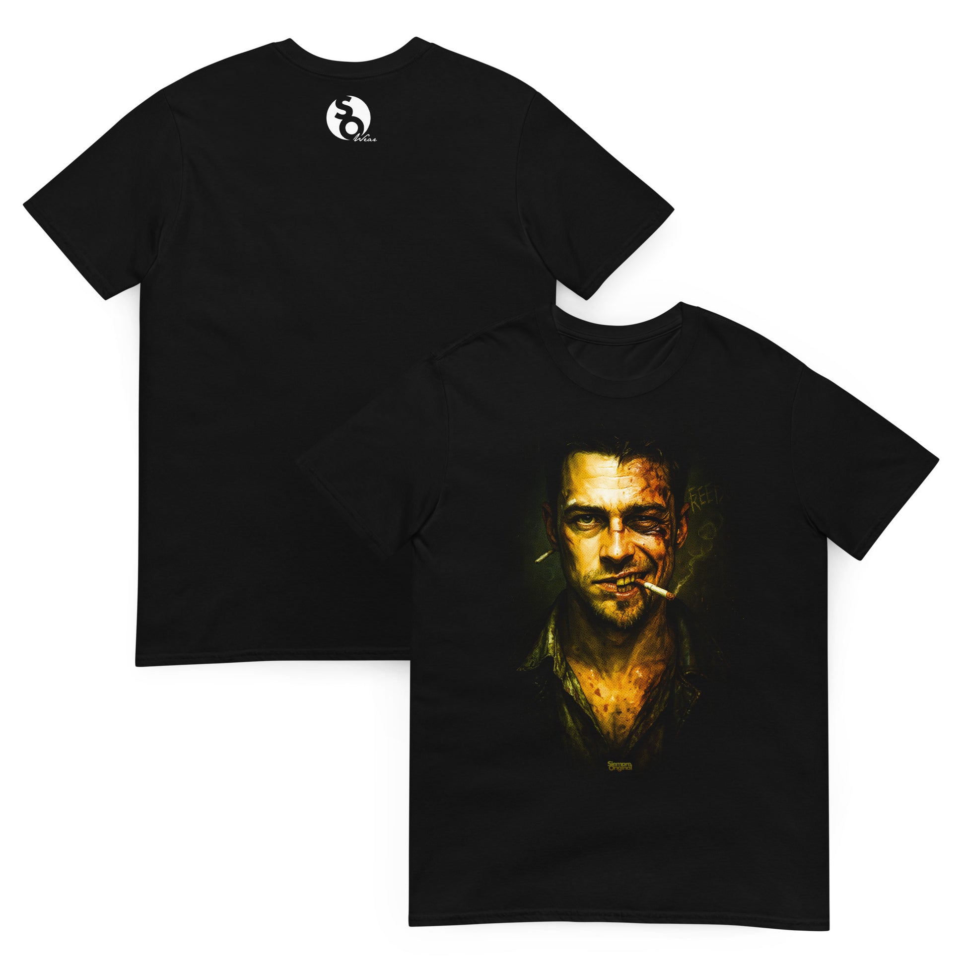 camiseta tyler durden el clud de la lucha delante y detras negra