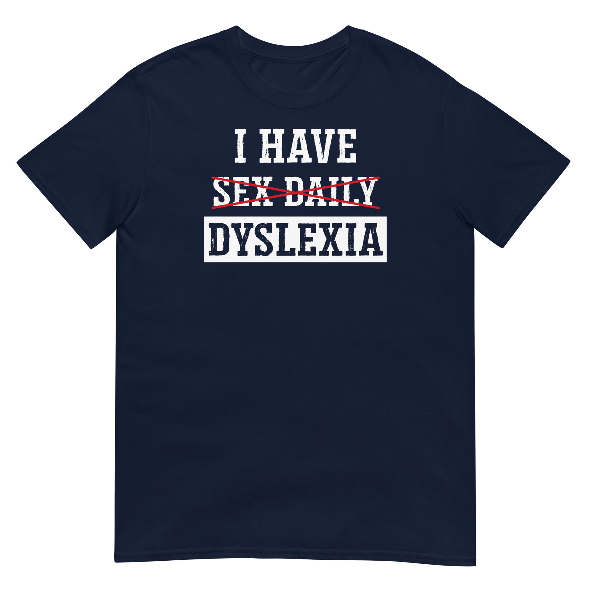 camiseta dyslexia sex daily azul marino