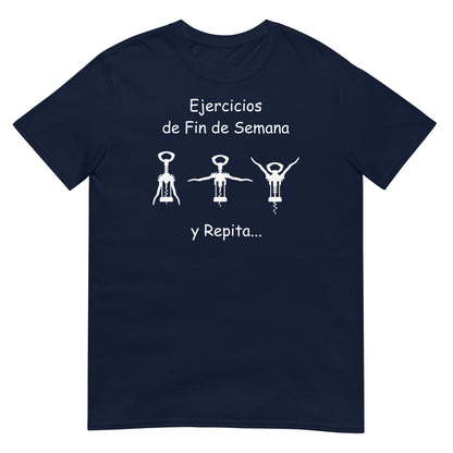 camiseta ejercicios de fin semana vino azul marino