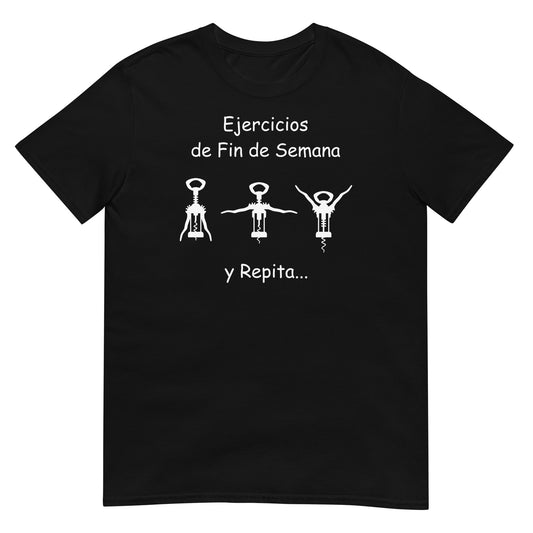 camiseta ejercicios de fin semana vino negra