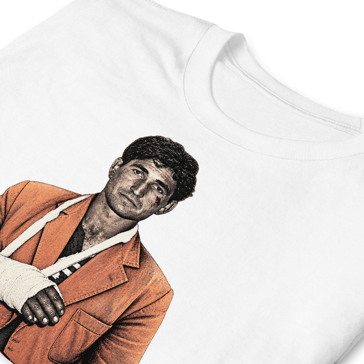 Detalle de camiseta blanca El Lute Camina o Revienta