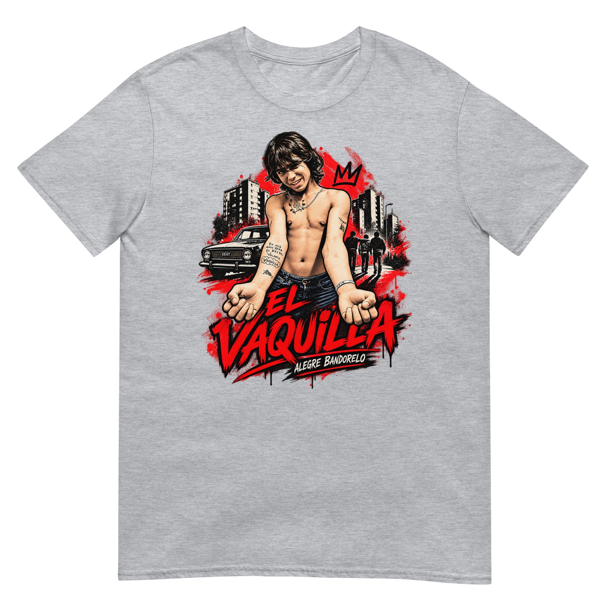 camiseta el vaquilla alegre bandolero gris