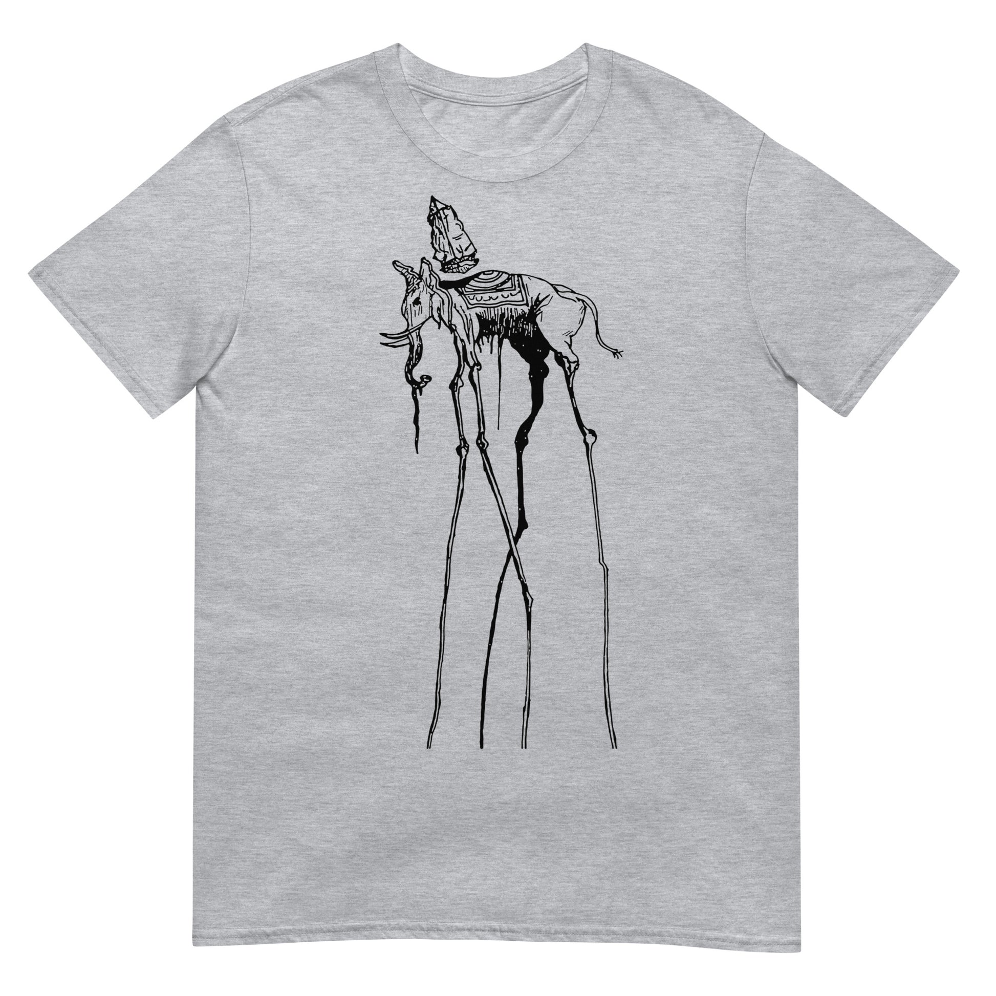 camiseta elefante surrealista salvador dali en color gris