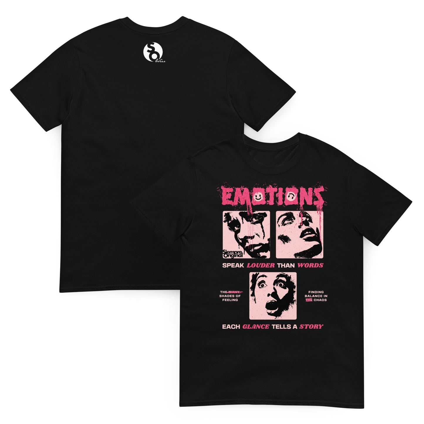 camiseta emociones urbana delante y detras negra