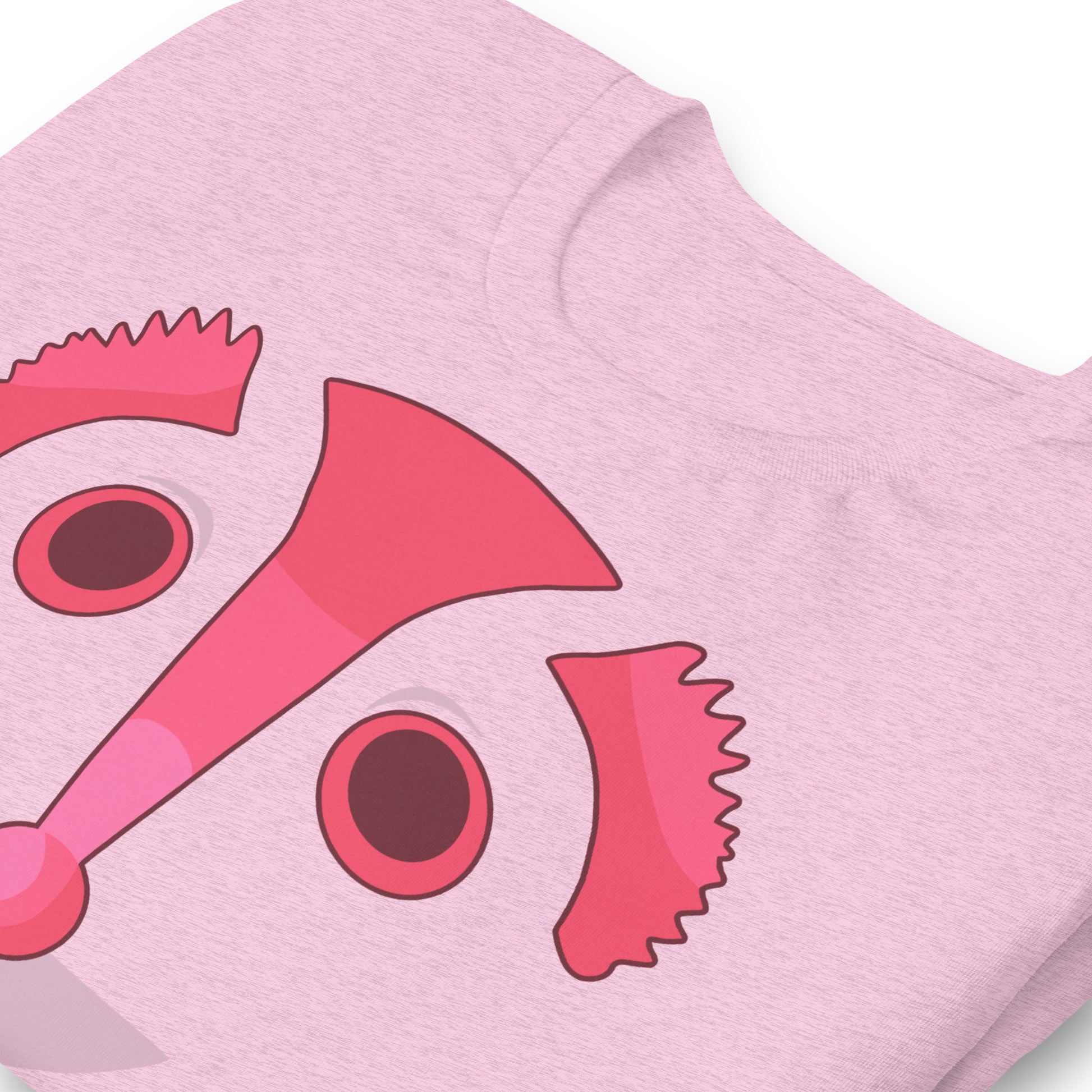 detalle de camiseta espinete erizo retro rosa