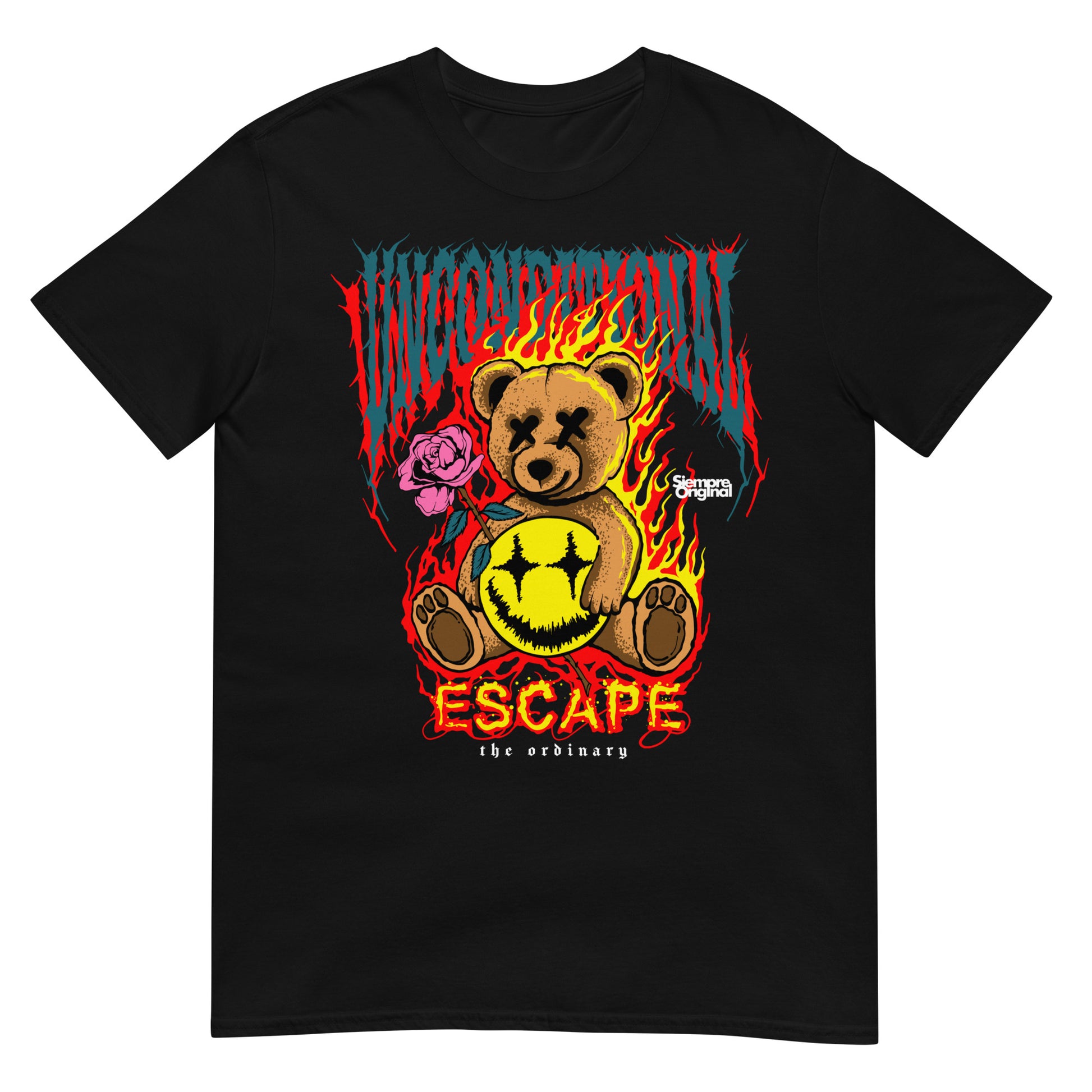 camiseta escape the ordinary teddy bear siempre original urban en color negro