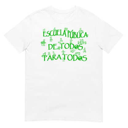 camiseta escuela publica educacion publica marea verde en color blanco