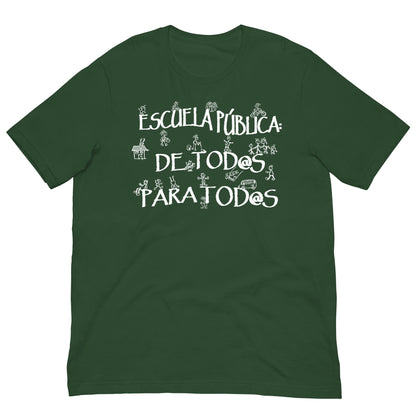 Camiseta verde botella Escuela publica de todos para todos de la Marea Verde