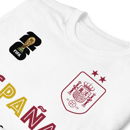 detalle de camiseta espana campeones mundial 2026 blanca
