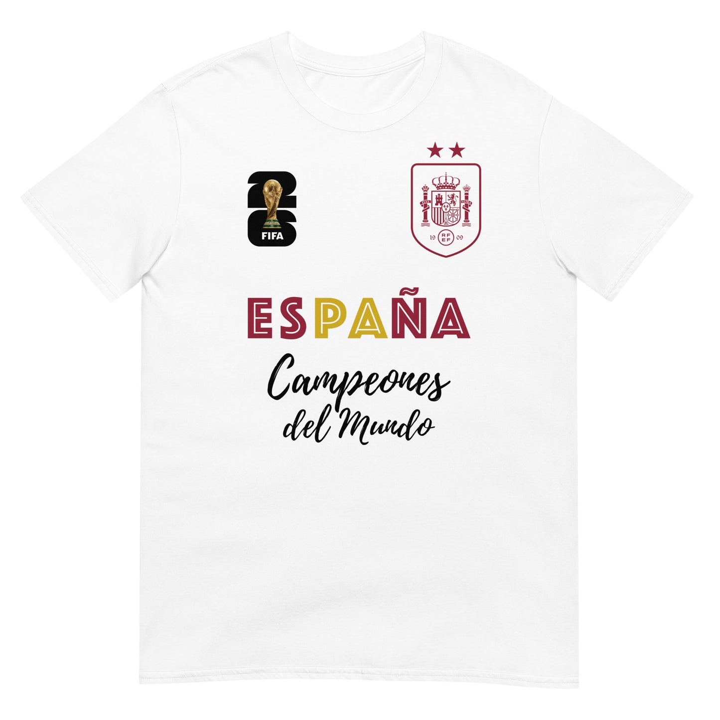 camiseta espana campeones mundial 2026 blanca