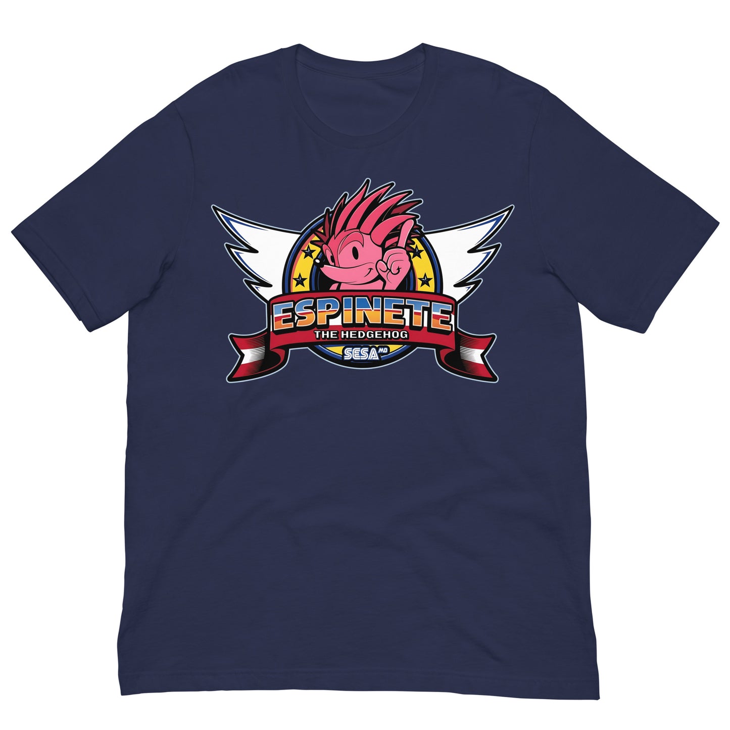 camiseta espinete estilo sonic azul marino