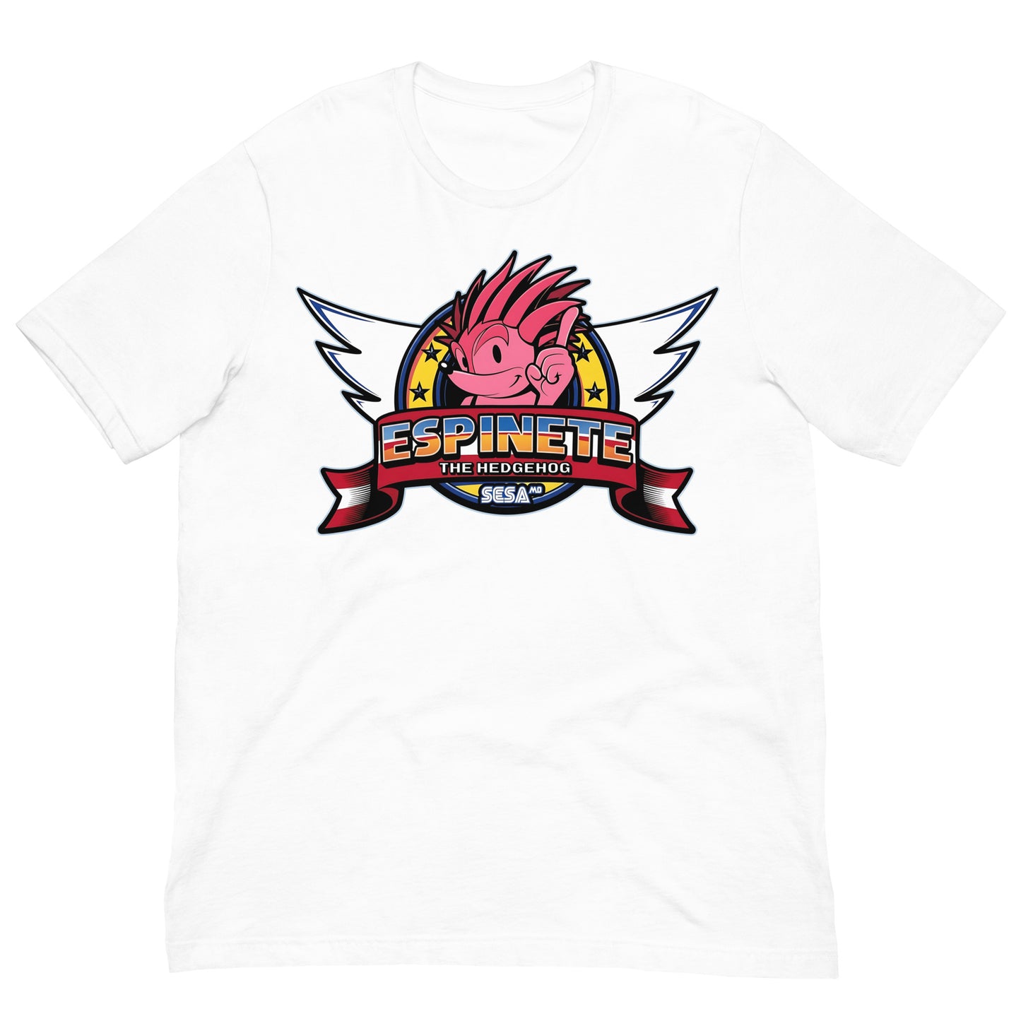 camiseta espinete estilo sonic blanco