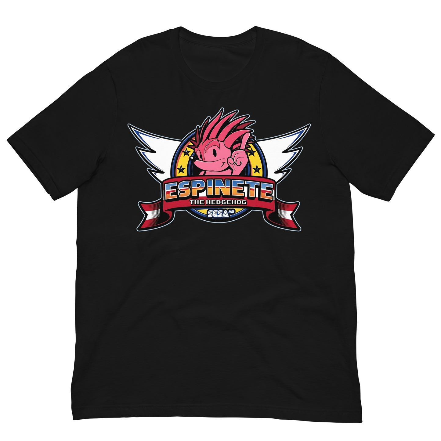 camiseta espinete estilo sonic negro