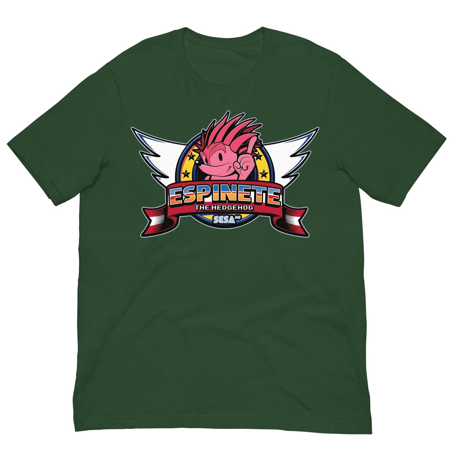camiseta espinete estilo sonic verde botella