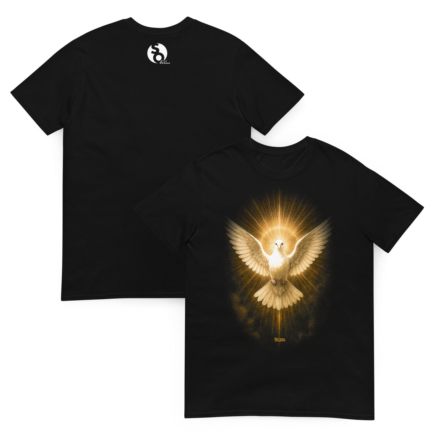 camiseta espiritu santo jesus delante y detras en color negro