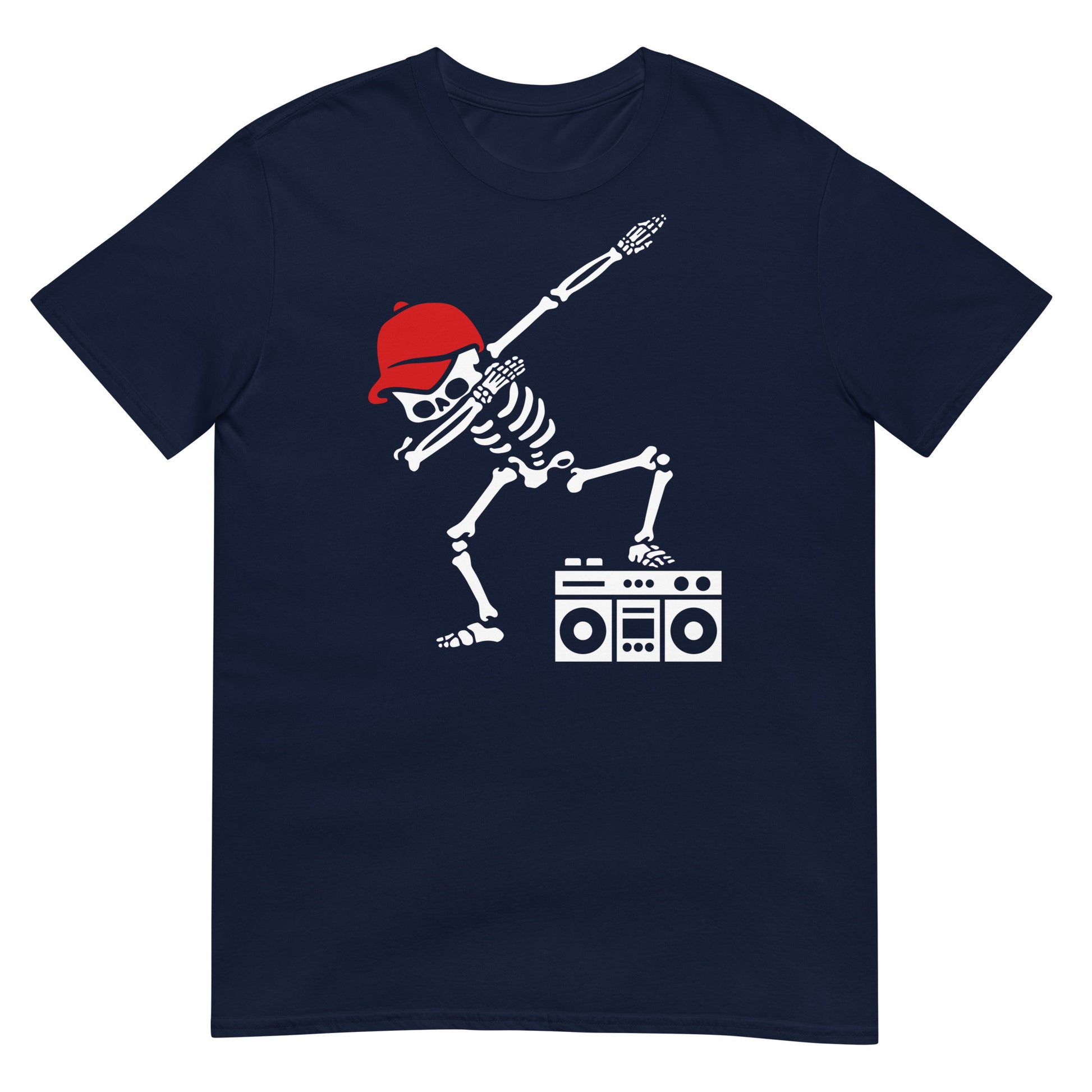 camiseta esqueleto dab boombox azul marino