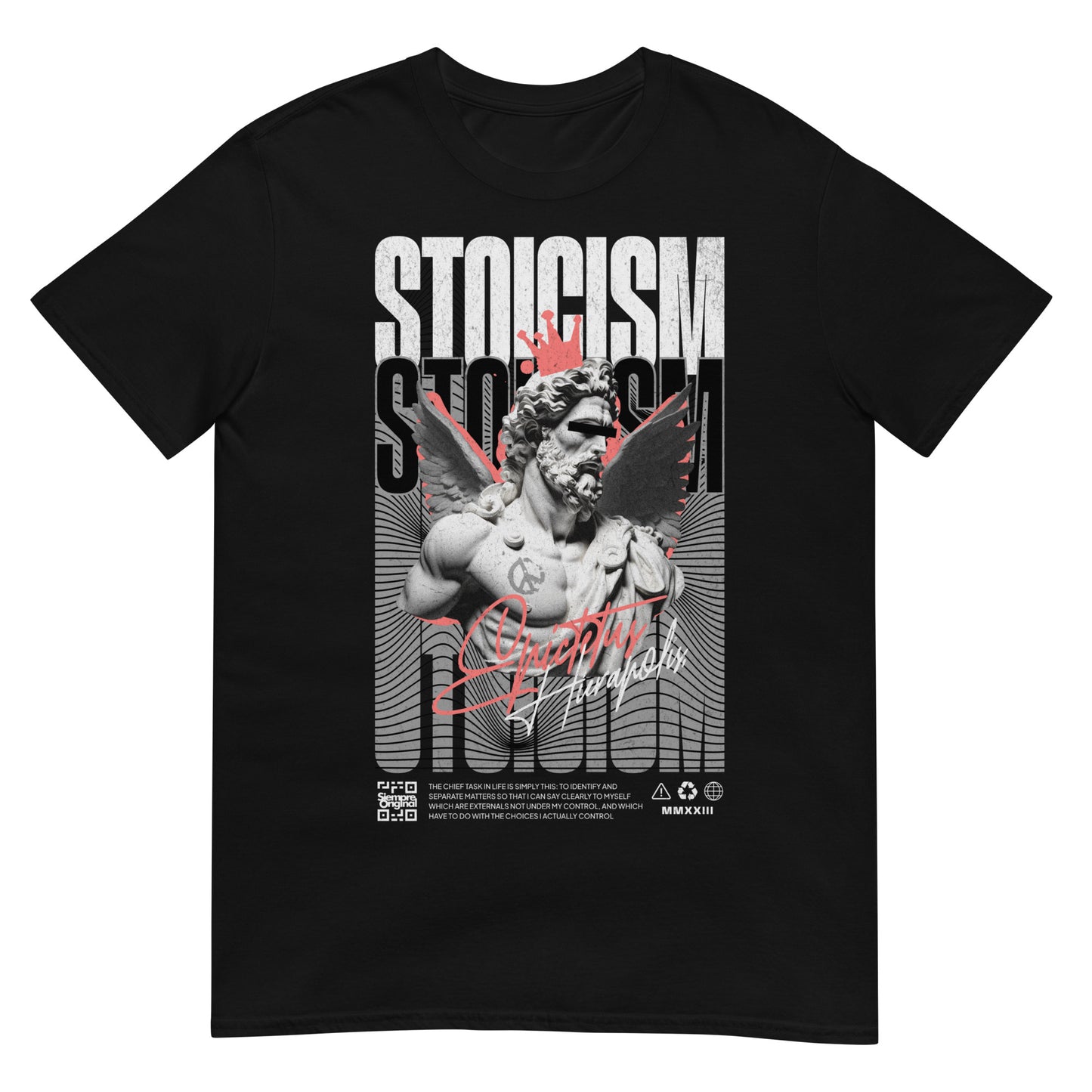 camiseta estoicismo arte clasico negra