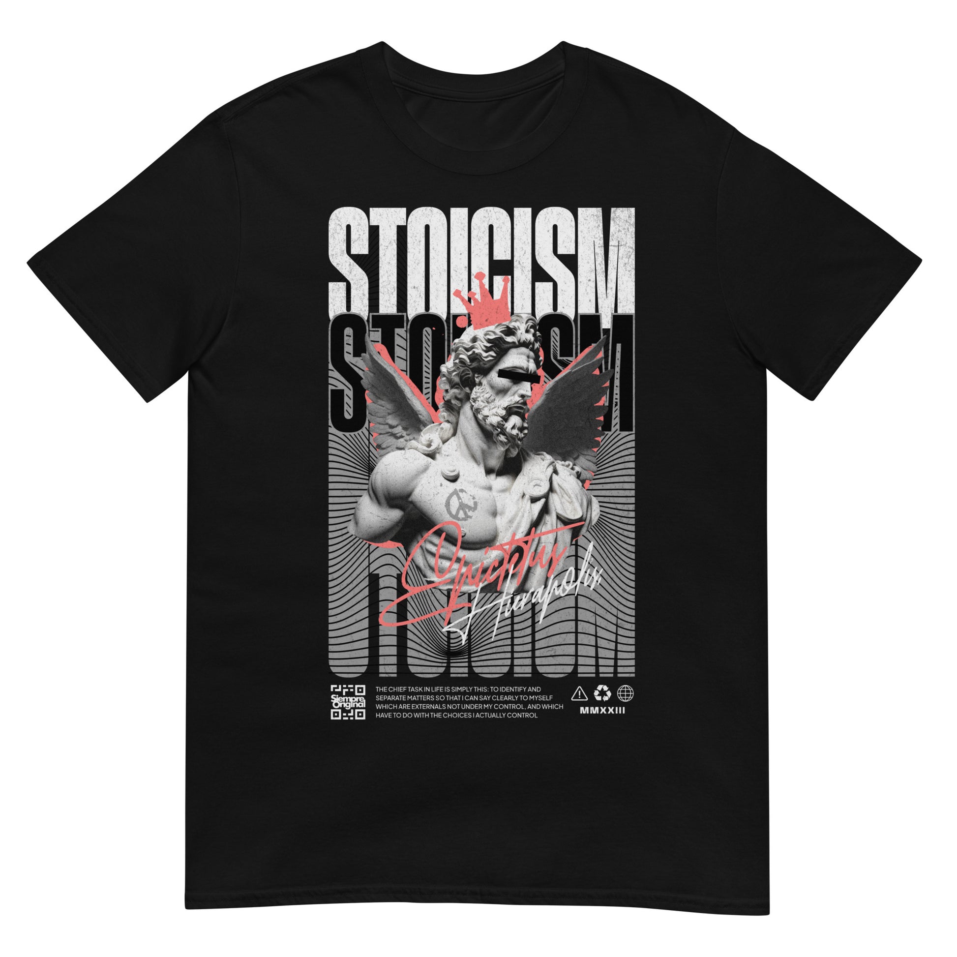 camiseta estoicismo arte clasico negra
