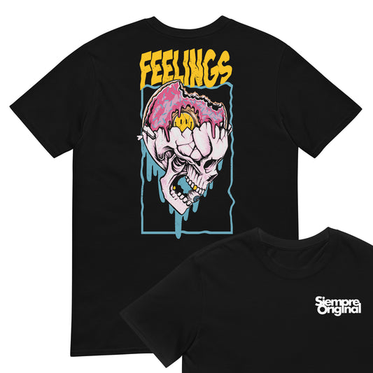 camiseta feelings sentimientos skull donut grunge siempre original logo pecho urban en color negro
