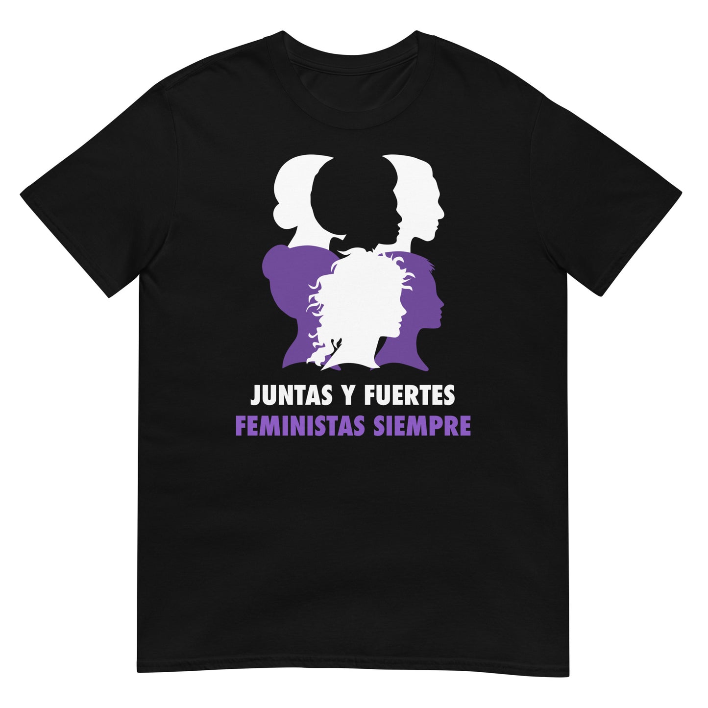 camiseta feminista juntas y fuertes negra