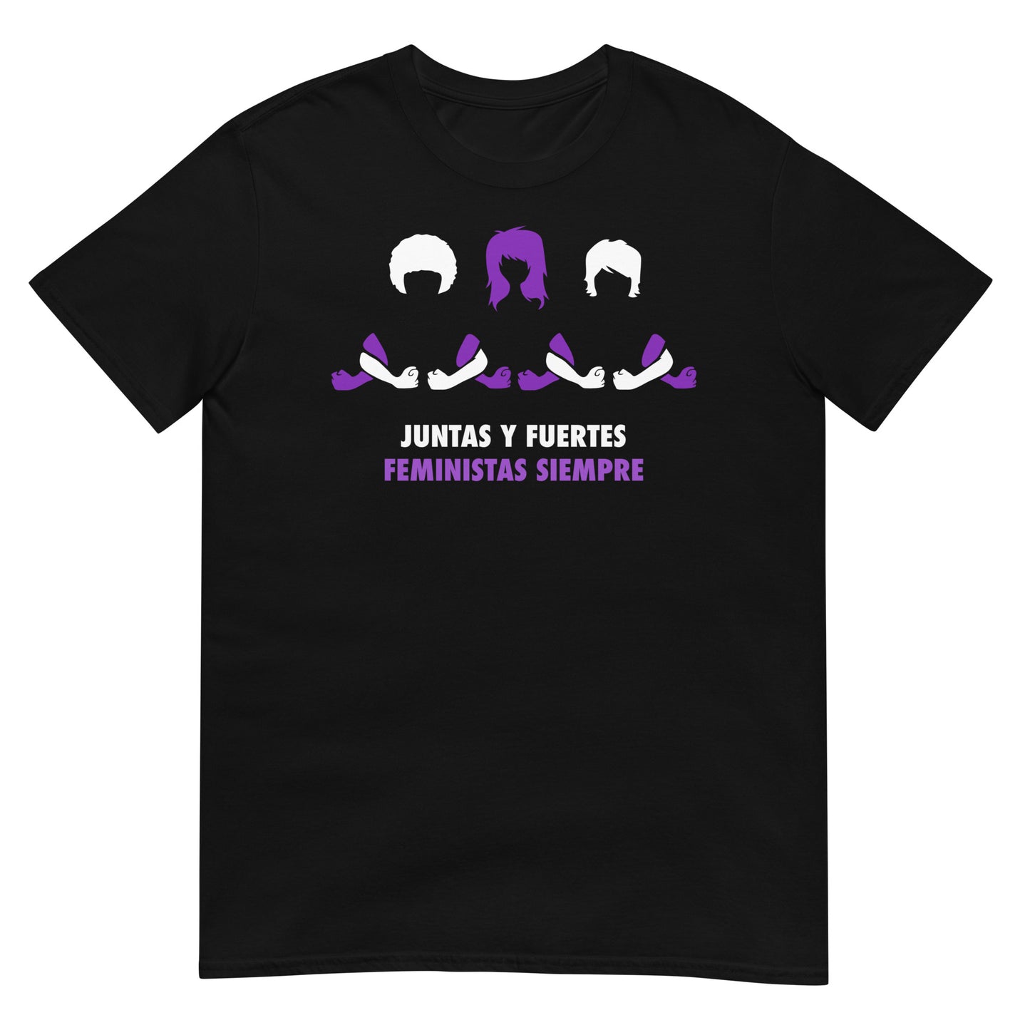 camiseta feminista mujeres unidas negra