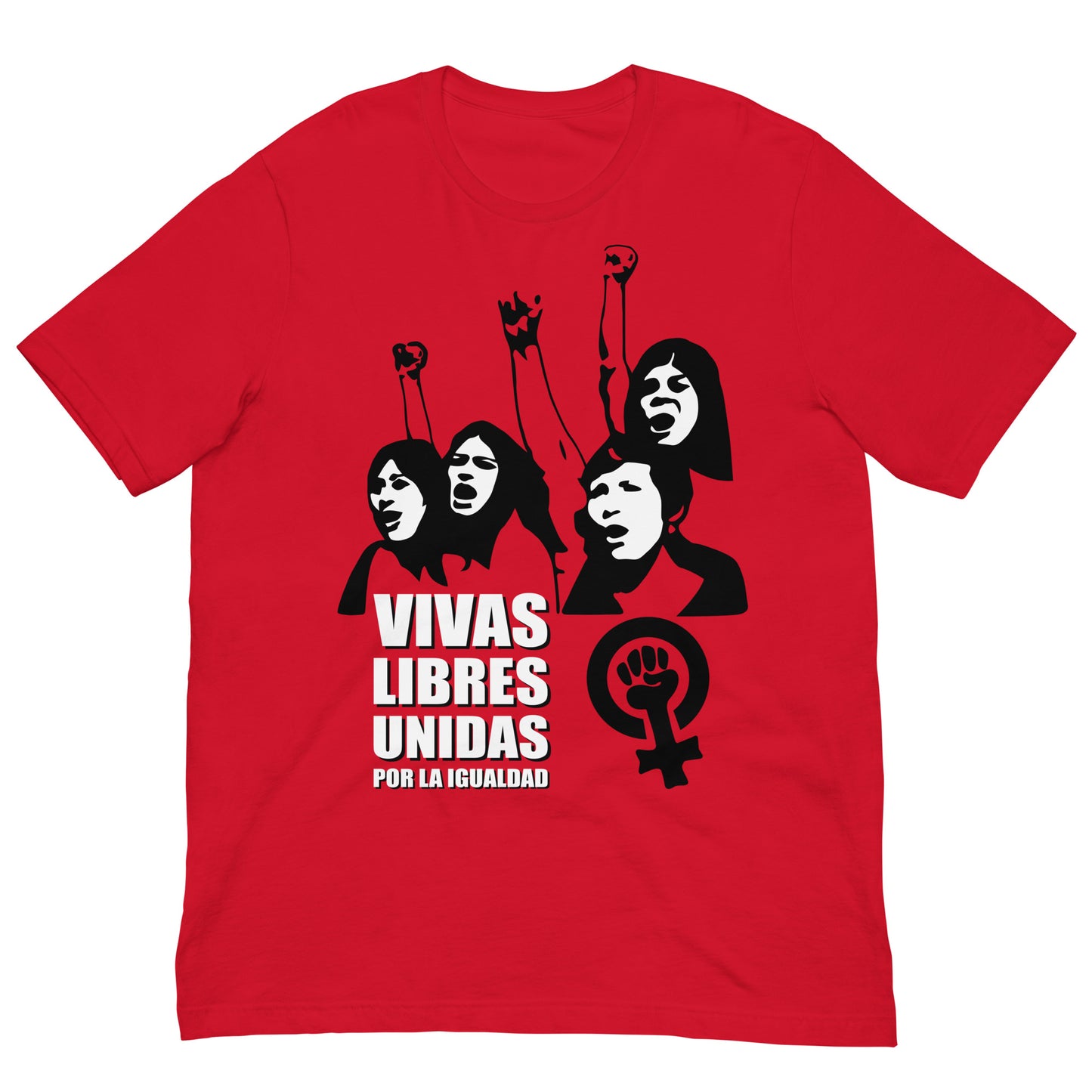 camiseta feminista reivindicativa vivas libres roja