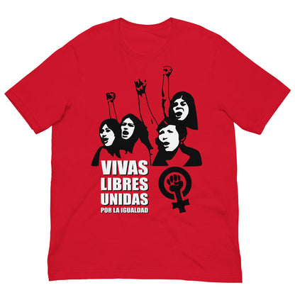 camiseta feminista reivindicativa vivas libres roja