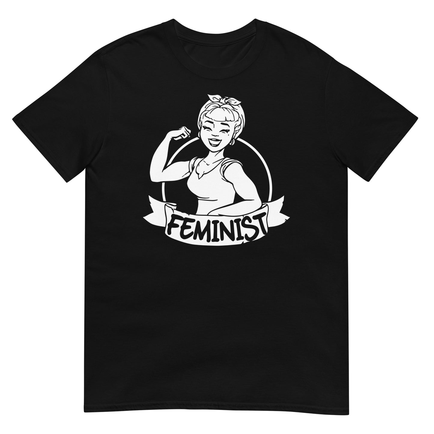 camiseta feminista retro negra