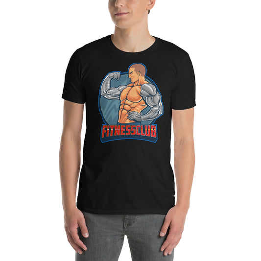 hombre con camiseta fitness club gym gimnasio en color negro
