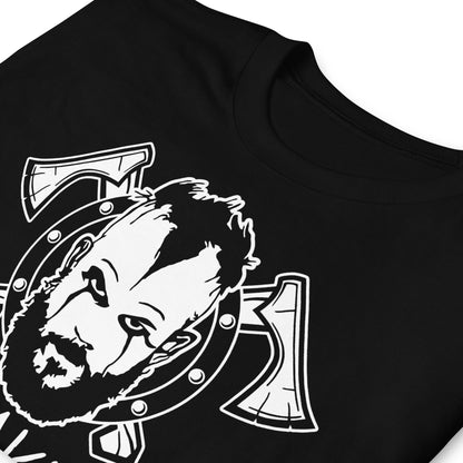 detalle de camiseta floki vikings en color negro