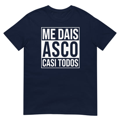 camiseta me dais asco casi todos azul marino