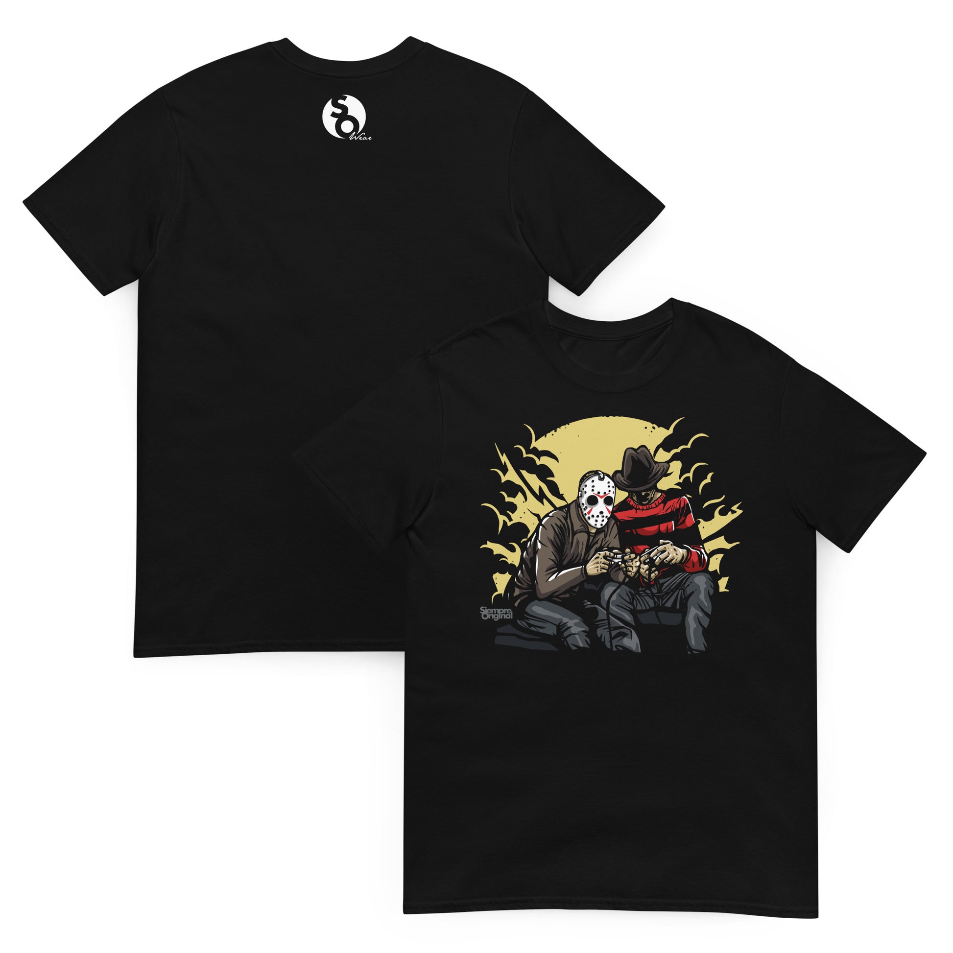 camiseta freddy jason gamers delante y detras negra