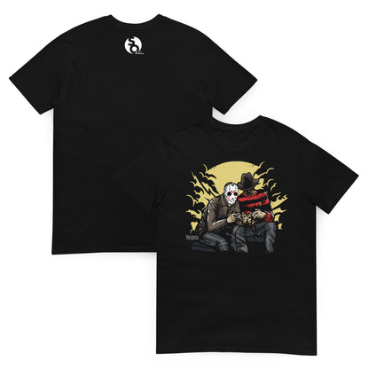 camiseta freddy jason gamers delante y detras negra