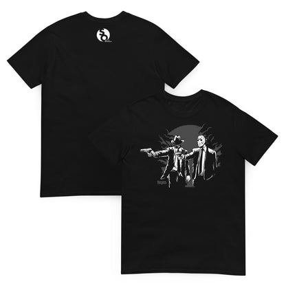 camiseta freddy jason pulp fiction delante y detras negra