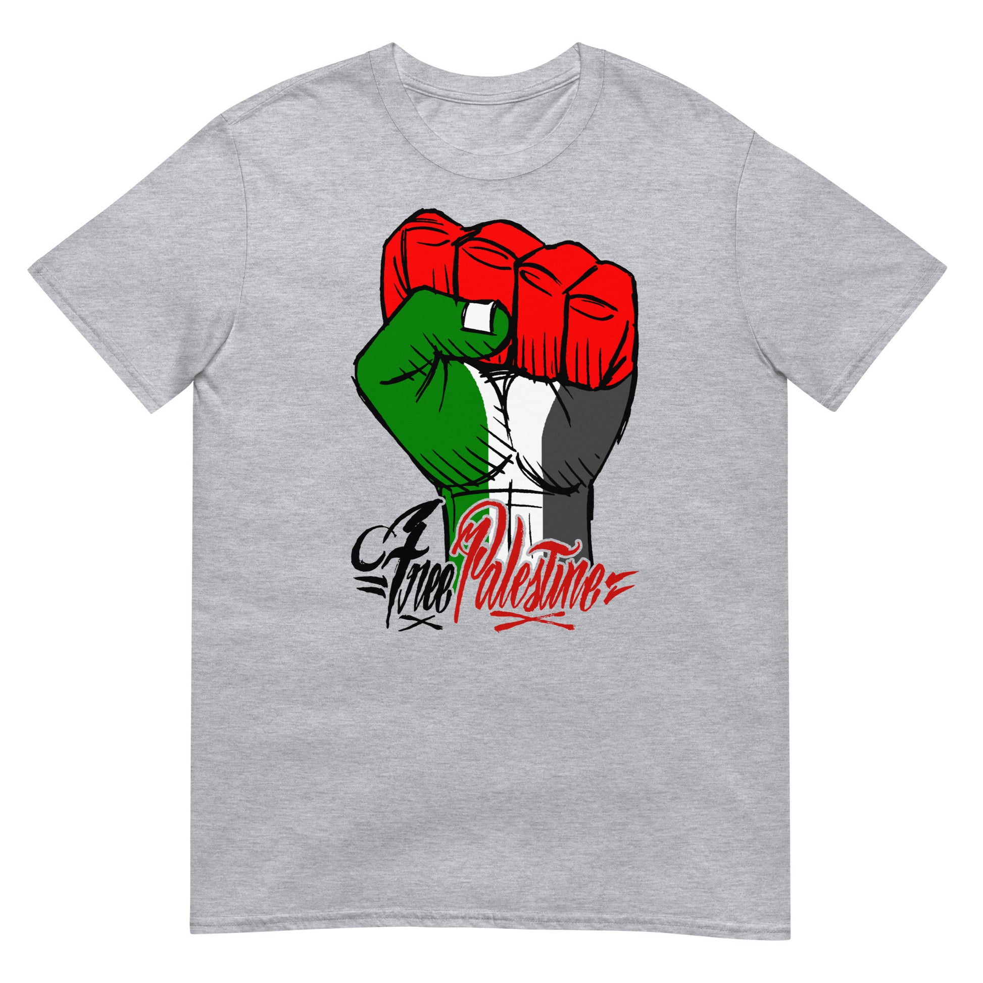 camiseta free palestine palestina libre gaza israel en color gris