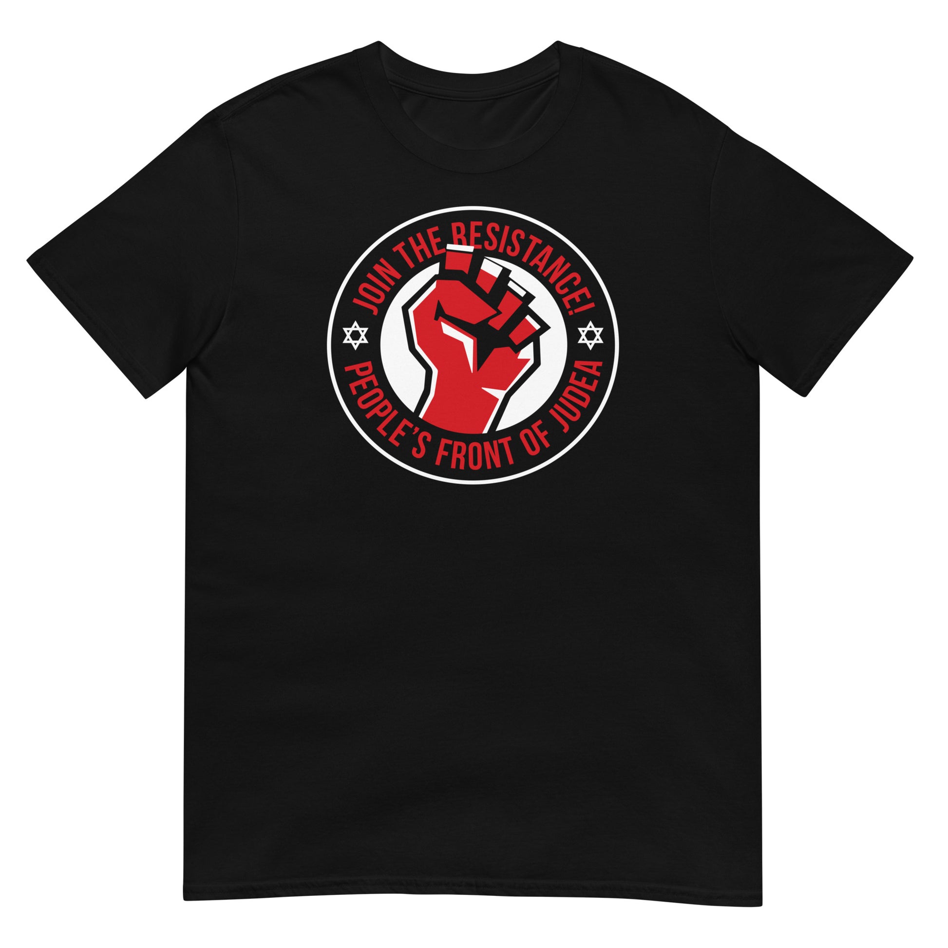 camiseta frente popular de judea la vida de brian negra