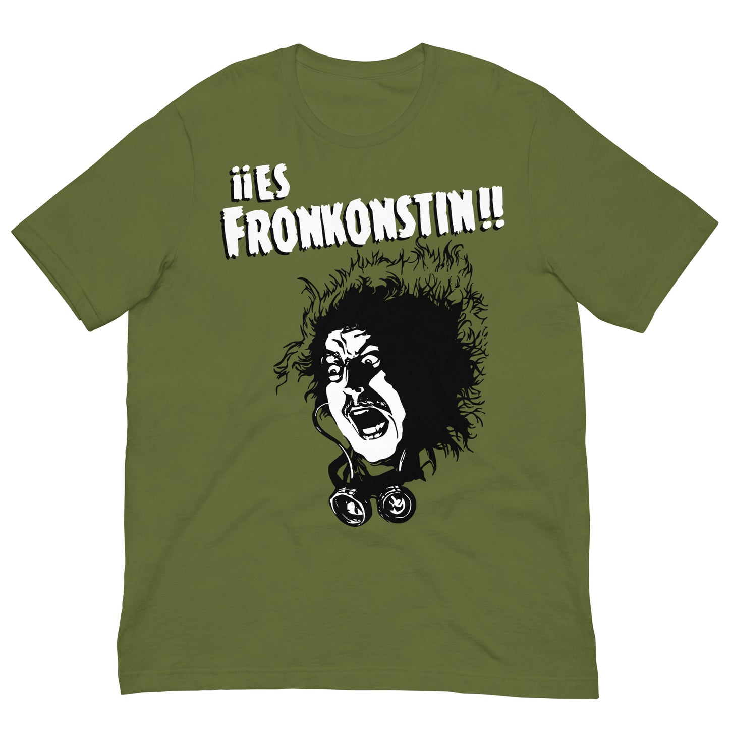 camiseta fronkonstin el jovencito frankenstein verde oliva