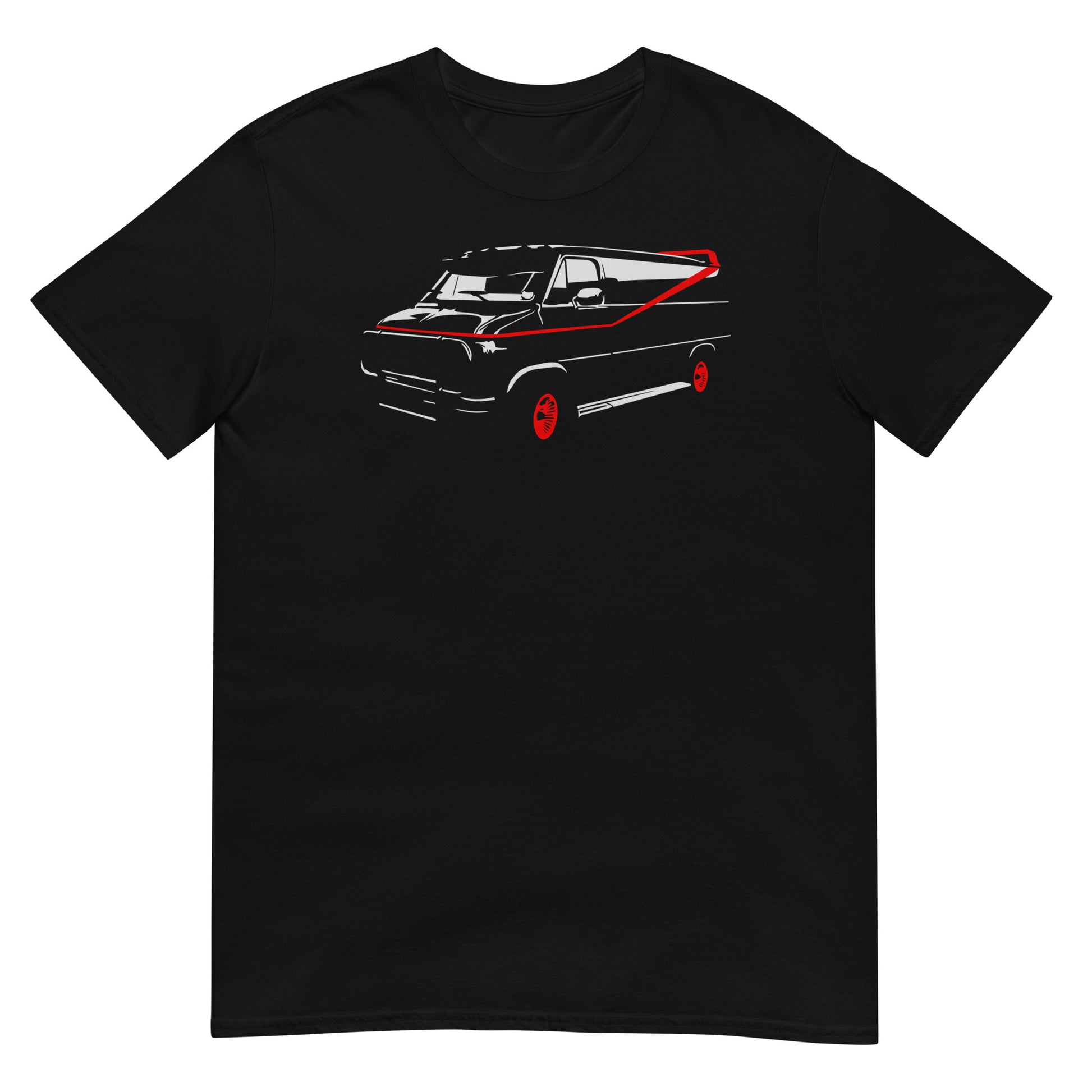 camiseta furgoneta el equipo a negra
