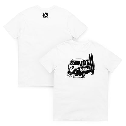 camiseta furgoneta surf delante y detras blanca